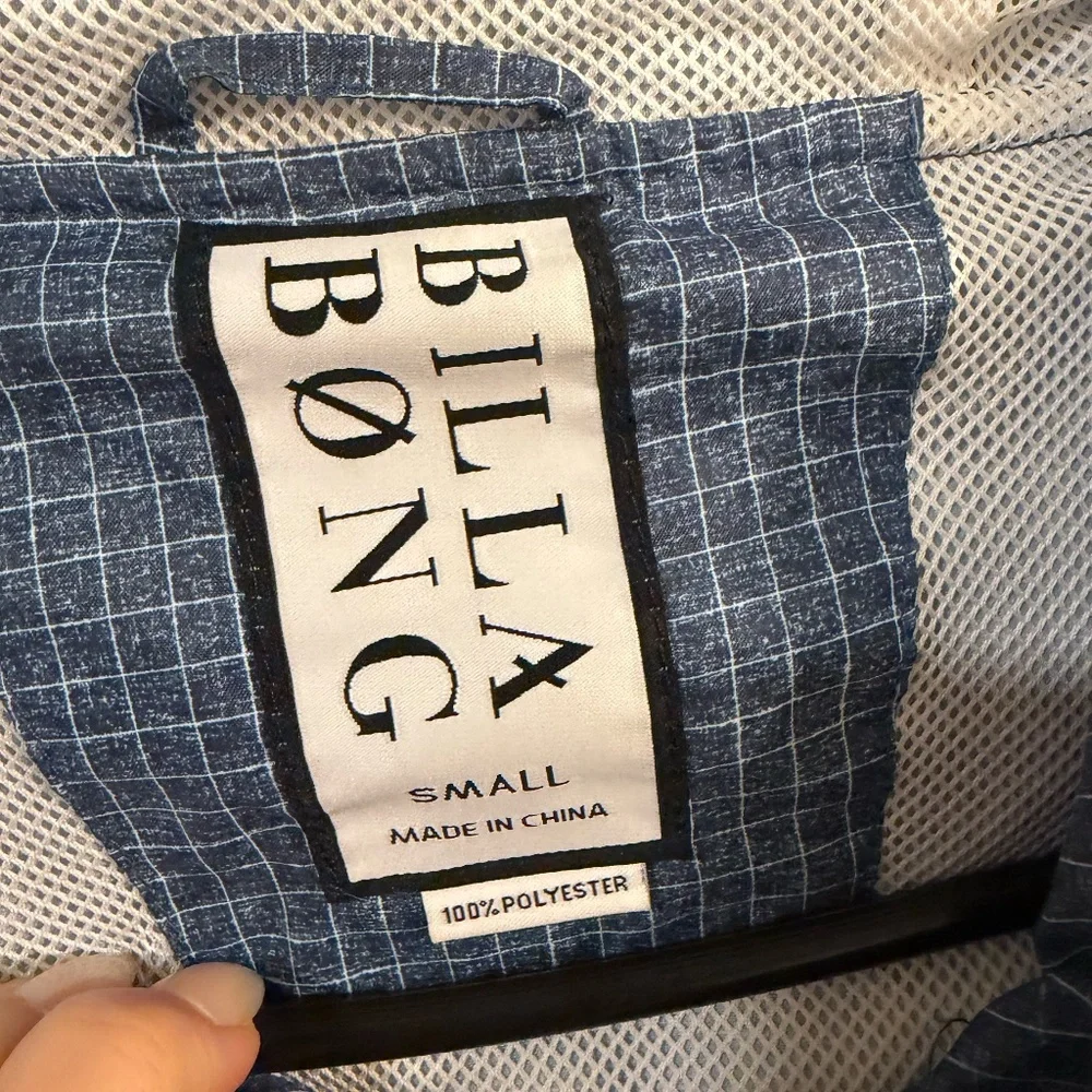 Billabong Windbreaker Jacket Blue Zip Up Hooded Lightweight Size Small - Picture 5 of 9